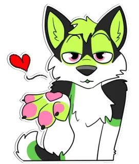 😘 2a3d5419 Furry, Binatang, Hati, Anjing, Antropomorfik telegram sticker