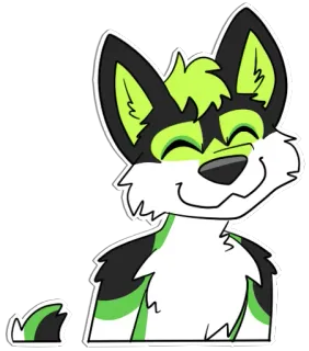 🙂 3eed1669 Furry, Anjing, Binatang, Kartun, Stiker, Senang telegram sticker