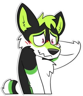 😳 e37d535b Furry, Antropomorfik, Sedih, Kartun, Stiker, Serigala, Anjing telegram sticker