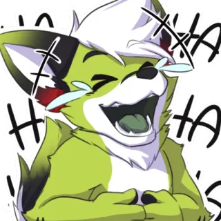 😂 75278193 HAHA смех, лиса, мультфильм, животное, счастливый, ха-ха, эмодзи telegram sticker