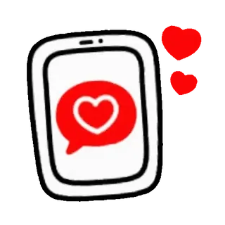 🤗 af1843d8 전화, 사랑, 하트, 채팅, 메시지 telegram sticker