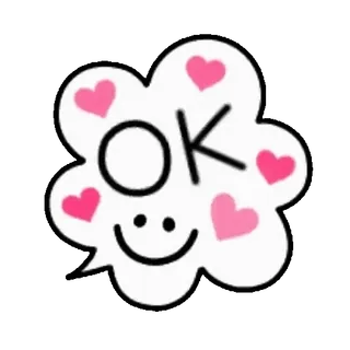 🤗 ad0aa81b OK ok, cuori, positivo, carino, kawaii whatsapp sticker