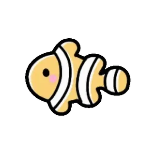 🤗 ee01f229 poisson, poisson-clown, dessin animé, animal, mignon, mer, océan whatsapp sticker