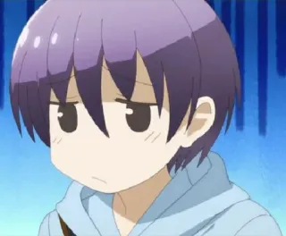 😨 1b80d3c3 anime, boy, purple hair, confused, worried telegram sticker