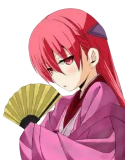 😏 3117c4fa anime, girl, fan, kimono telegram sticker