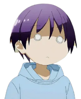 😯 8477ac21 anime, boy, shocked, cartoon, purple hair telegram sticker