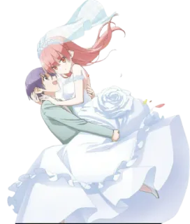❤️ ec02ebfc anime, wedding, bride, groom, romance telegram sticker