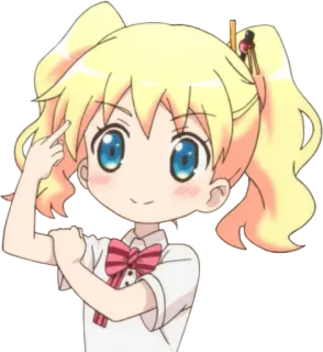 🖕 1644fd18 Animé, Fille, Mignon, Personnage, Blonde, Queues de cheval whatsapp sticker