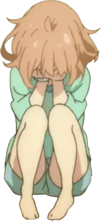 😭 25f33809 animé, fille, triste, pleurs, émotionnel, dessin animé whatsapp sticker