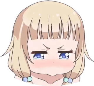 😳 432551bb fille anime, mignon, dessin animé, expression, visage whatsapp sticker
