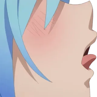 👅 94799853 Aqua KonoSuba Anime, Konosuba, Aqua, Visage, Langue, Expression whatsapp sticker