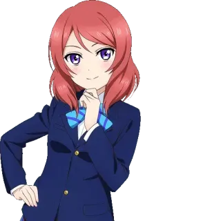 🤔 adcb8279 Maki Nishikino Love Live! Anime, Maki Nishikino, Love Live, Idole, Mignon, Uniforme scolaire whatsapp sticker