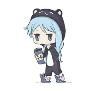😏 53e8d690 Anime, Chibi, Cartoon, Mignon, Boisson telegram sticker