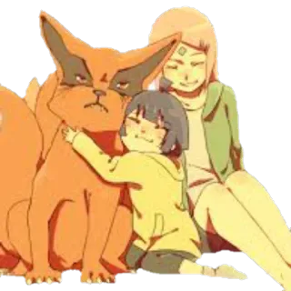 😒 bf05a31d animé, dessin animé, câlin, naruto, famille, enfant, amitié telegram sticker