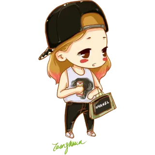 😕 46314249 Чиби, Аниме, Мультфильм, Девушка, Мода, Милый telegram sticker