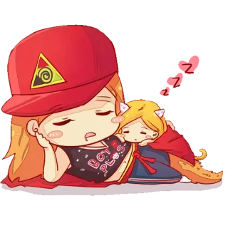 😴 8f96be32 BOY PLS Мультфильм, Аниме, Сон, Милый, Девушка, Каваий telegram sticker