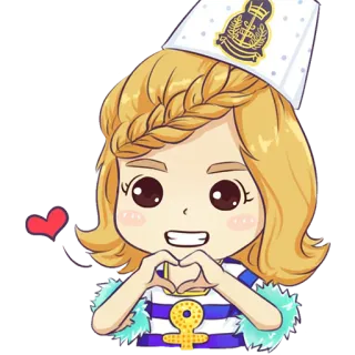 ❤ e9b54534 Мультфильм, Милый, Сердце, Аниме, Наклейка, Девушка telegram sticker