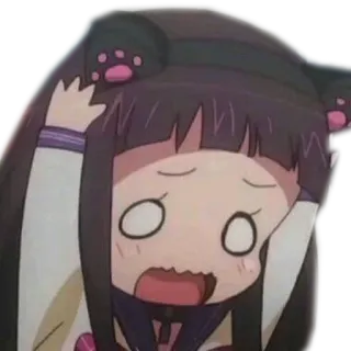 😱 1af990b3 Anime, Charakter, geschockt, süß, kawaii, Katzenohren telegram sticker