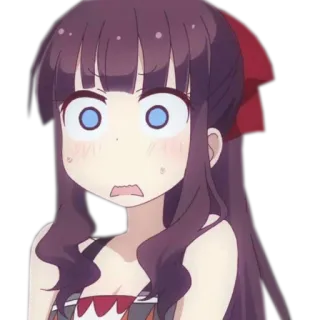 😨 76581c45 Anime, Mädchen, geschockt, Ausdruck, Cartoon telegram sticker