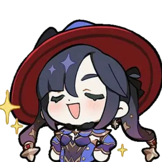 😎 980a02af Mona Anime, Sticker, Cartoon, Süß, Chibi, Magier, Genshin Impact telegram sticker