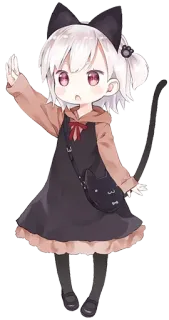 🖐 8836c7d2 动漫女孩, 猫耳, Q版, 卡通, 可爱, 卡哇伊 telegram sticker