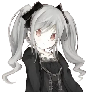 😀 dc65e90d 动漫, 哥特, 娃娃, 可爱, 女孩, 双马尾 telegram sticker