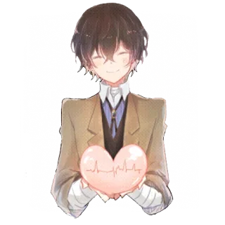 ✨ 097674ff Dazai Osamu Bungou Stray Dogs Anime, Dazai, Detak jantung, Senyum, Karakter, Manga telegram sticker