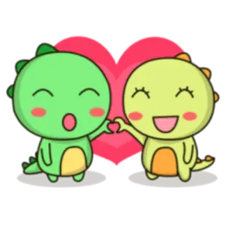 ❤ 877ad6fa ไดโนเสาร์, การ์ตูน, น่ารัก, ความรัก, หัวใจ, สัตว์ telegram sticker