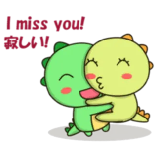 Kawaii Dino and friend (FULL) [英文] @WSZB_Stickers telegram stickers