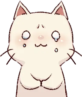 🎀 2fb45909 gato, triste, llorando, kawaii, lindo, animal telegram sticker
