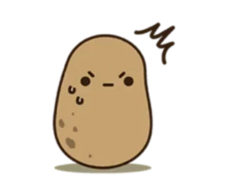 😰 01ed6c3c มันฝรั่ง, โกรธ, การ์ตูน, ผัก, ตัวละคร telegram sticker