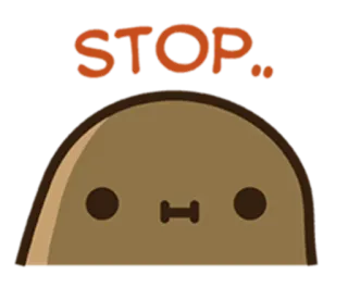 😐 896eac7f STOP.. หยุด, น่ารัก, สีน้ำตาล, การ์ตูน, ตัวละคร telegram sticker