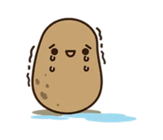 😭 d19aca69 มันฝรั่ง, ร้องไห้, เศร้า, น้ำตา, คาวาอิ, น่ารัก telegram sticker