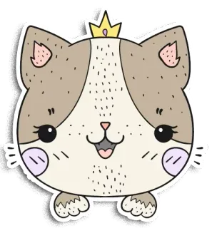 🐱 00f07e76 gato, gatinho, animal, princesa, coroa, fofo, kawaii, desenho animado telegram sticker