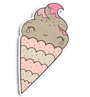 😊 0d19a051 sorvete, sobremesa, cone, fofo, kawaii, doce telegram sticker