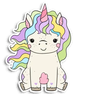 🦄 789bef32 unicórnio, fofo, kawaii, adesivo, fantasia, mágico, desenho animado, animal telegram sticker