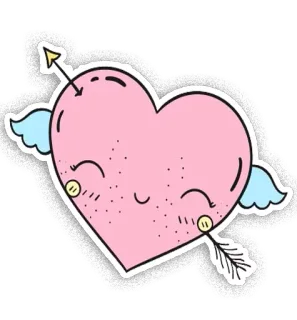 😍 96d2fe99 coração, flecha, amor, fofo, adesivo, kawaii, anjo telegram sticker