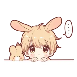 🌟 4ae95ec3 Аниме, Каваий, Кролик, Милый, Манга, Парень whatsapp sticker
