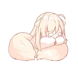 🌟 55f75a13 Аниме, Грустный, Плачущий, Милый, Мультфильм, Девушка-кошка, Манга whatsapp sticker