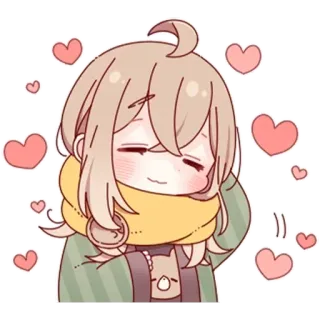 🥰 5a051d6e Аниме, Милый, Сердечки, Девушка, Мультфильм, Каваий whatsapp sticker