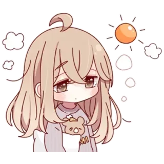 ☀️ 614a3dc7 Аниме, Каваий, Милый, Девушка, Мультфильм whatsapp sticker