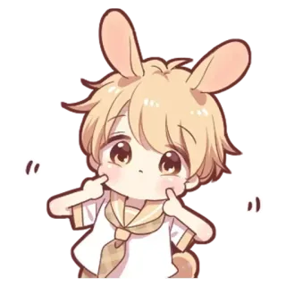 🌟 6402ca99 Аниме, Кролик, Мультфильм, Милый, Чиби, Каваий whatsapp sticker