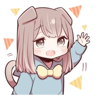 🦋 c6d9c73a Аниме, Собака, Милый, Чиби, Мультфильм, Каваий whatsapp sticker