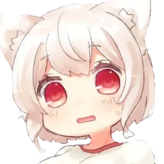 😳 2b91e02b anime, cat girl, kawaii, cute, chibi, manga whatsapp sticker