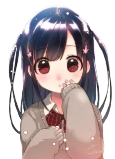 👀 494e4f56 anime, girl, cute, cartoon, kawaii whatsapp sticker