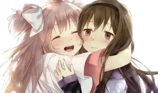 🤗 903b5ba9 anime, friends, hug, cute, affection whatsapp sticker