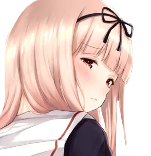 😕 91e27b7e anime, girl, sad, school uniform, manga whatsapp sticker