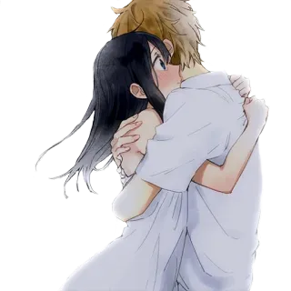 ❤ a0bb6852 couple, hug, anime, romance, affection, friendship, cartoon whatsapp sticker