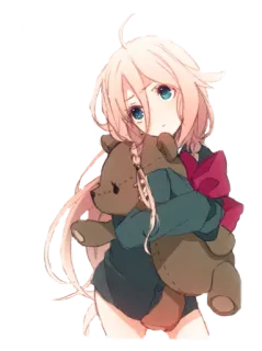 😋 abcb87a1 anime, cute, girl, teddy bear, illustration whatsapp sticker