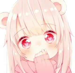 👀 b63c20f2 anime, kawaii, bear, cute, manga, girl, cartoon whatsapp sticker